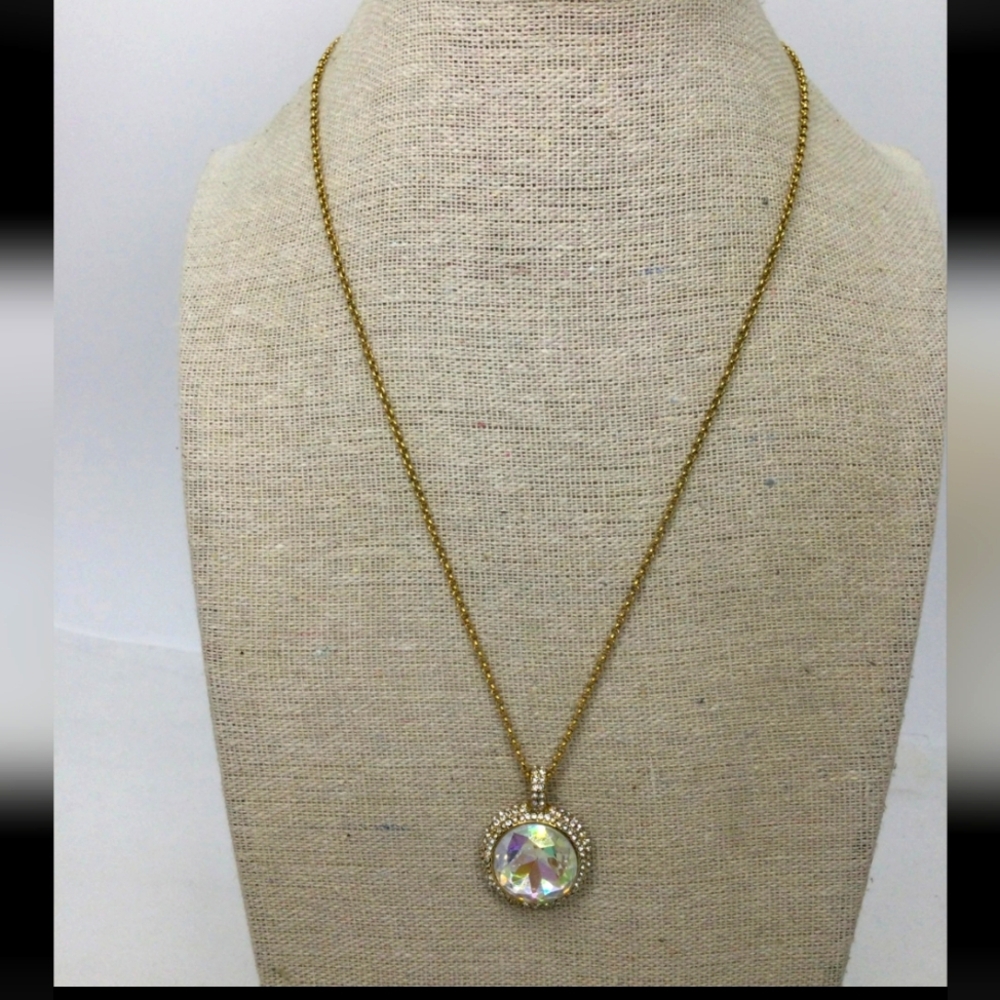 Kate Spade New York Iridescent Faceted Rhinestone Pendant Necklace – 18" EUC - Picture 1 of 6